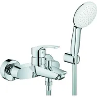 Grohe Eurosmart Einhand-Wannenarmatur, Aufputzmontage, mit Brausegarnitur, Ausladung 188mm, 25276003