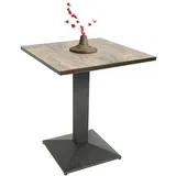 homewell Quadratischer Esstisch, Küchentisch, Höhe 75 cm, für 2 bis 4 Personen, für Esszimmer, Wohnzimmer, Balkon, 60 x 60 cm, Holzplatte mit Metallfuß