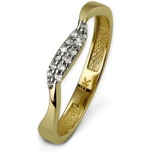 GoldDream Goldring GoldDream Ring Welle Vollgold 8 Karat GDR501XX (Fingerring), Damenring (Welle) 333 Gelbgold - 8 Karat, Farbe: gold, weiß 54 (17,2)