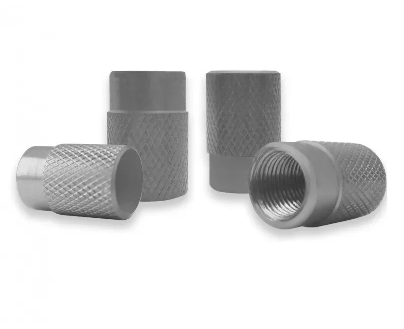 4er-Set Aluminium-Ventilkappen für Reifenventile, silber FLZ.RAZ296