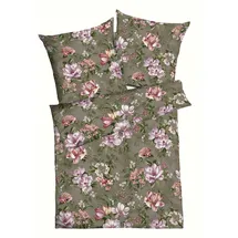 KAEPPEL Biber Bettwäsche Magnolia Oliv 155 x 220 cm + 80 x 80 cm