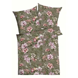 KAEPPEL Biber Bettwäsche Magnolia Oliv 155 x 220 cm + 80 x 80 cm