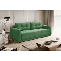 Kaiser - Lusso Sofa mit Schlaffunktion und Bettzeugcontainer Grün