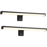 Trio Leuchten - led Badezimmer Wandleuchten 2er Set in Schwarz - Spiegelleuchten, Breite 40cm
