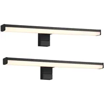 Trio Leuchten - led Badezimmer Wandleuchten 2er Set in Schwarz - Spiegelleuchten, Breite 40cm