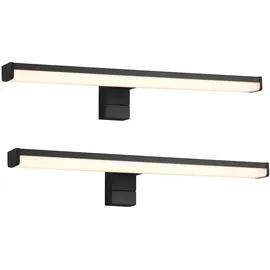 Trio Leuchten - led Badezimmer Wandleuchten 2er Set in Schwarz - Spiegelleuchten, Breite 40cm