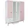 JV Möbel Kinderkleiderschrank Moderner Holzschrank ca: 61 cm x ca: 204 cm x ca: 172 cm Holz massiv rosa