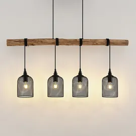 LINDBY Elrond 4-flg. 60 W 116 cm rund Holz schwarz