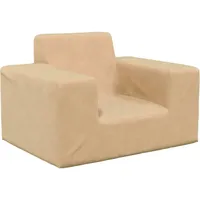 Kindersofa Creme Weich Plüsch