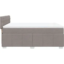 vidaXL Boxspringbett mit Matratze Taupe 140x200 cm Stoff
