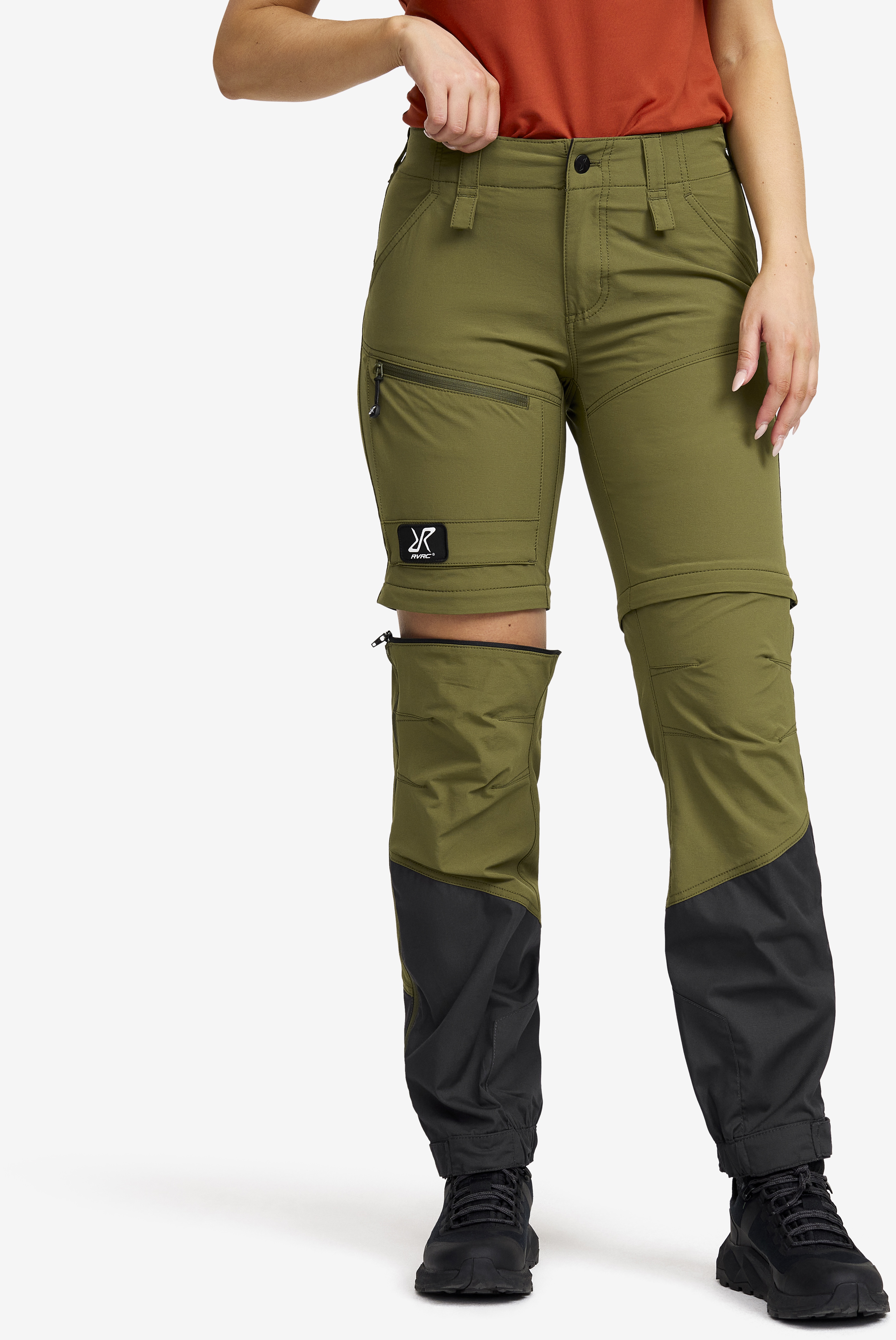 Range Pro Zip-off Pants Damen Burnt Olive/Anthracite, Größe:2XL - Zip-off-hosen - Grün