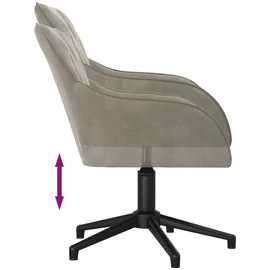 vidaXL Esszimmerstühle 2 Stk. Drehbar Hellgrau Samt