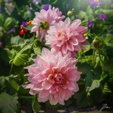 Plant in a Box - Dahlien - 3er Set - Dahlia 'Café au lait Royal' - Dahlienknollen - Rosa Blüten