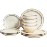 Beliani Chives Tafelservice 12-tlg. hellbeige