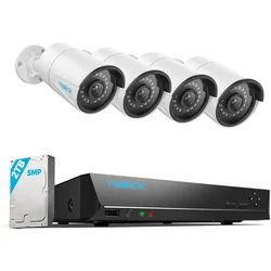 Reolink 5MP PoE-Überwachungskamerasystem für den Außenbereich, 4K NVR 8CH 2TB + 4x 5MP Kamera RLK8-410B4-5MP