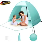 Pop up Strandmuschel, 2-3 Personen Familie Zelt UV Schutz UPF 50+ Strandzelt Wur