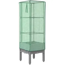 vidaXL Hochbeet mit Gewächshaus-Aufsatz 40 x 40 x 140 cm Rattan-Optik