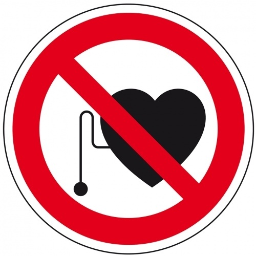 Schild I Verbotsschild Verbot für Personen mit Herzschrittmacher, praxisbewährt, Kunststoff, Ø 200mm