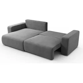lookway Ecksofa OPERA L-Form mit Schlaffunktion und Bettkasten Grau