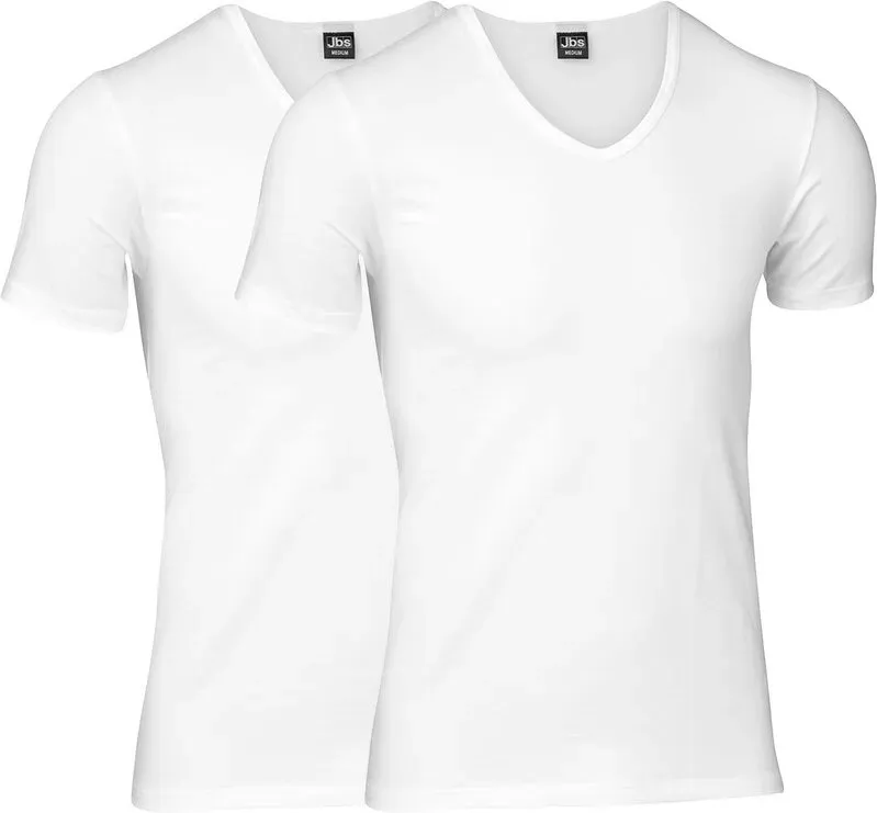 JBS 2er-Pack V-Ausschnitt T-Shirts GOTS Weiß Größe L