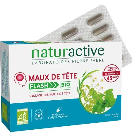 Naturactive Kopfschmerzen Flash Große Kamille Und Melisse Bio 14 Kapseln