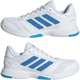 adidas Ligra 8 Indoor Herren Cloud Weiß/Ray Blau/Lucid Aquamarine 42,5