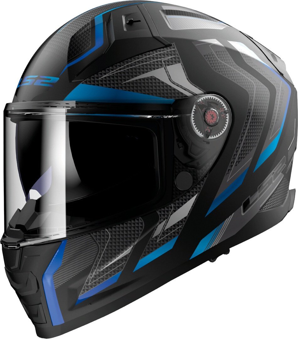 LS2 FF811 Vector II Alizer Helm, schwarz-blau, Größe 2XS für Männer