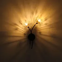 GLOBO Wandlampe Flurleuchte Blumen gold Wandleuchte Flurlampe Wohnzimmerleuchte schwarz,