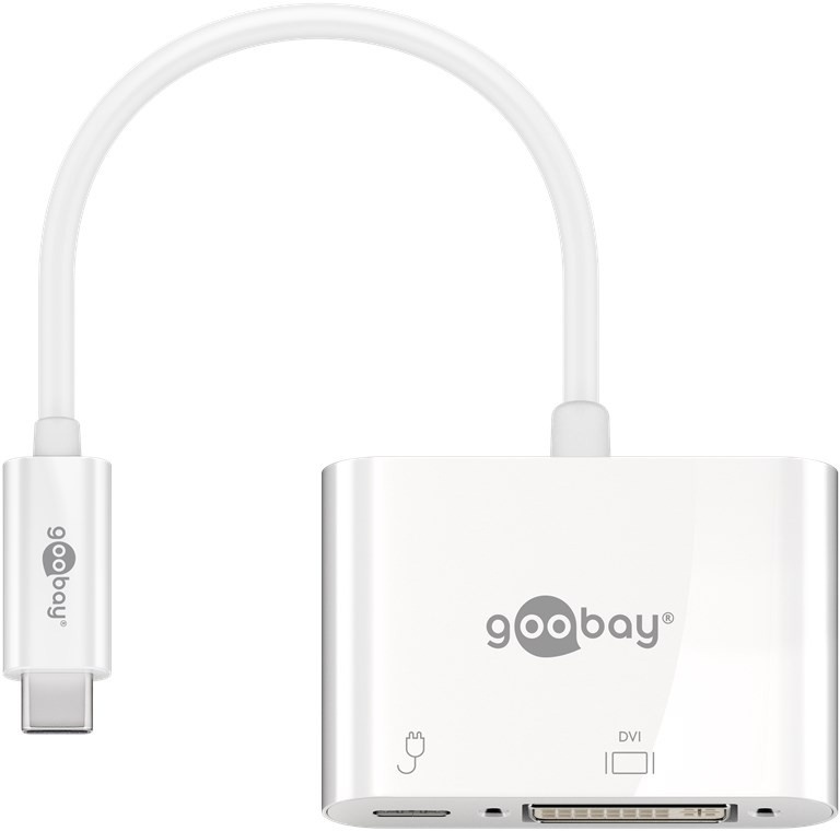 Goobay USB-CTM-Adapter DVI, PD, weiß - erweitert ein USB-CTM Gerät um einen DVI-Anschluss