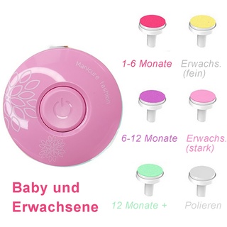 TPFBeauty Baby Nageltrimmer Elektrisch mit 6 Schleifköpfen, Weiß