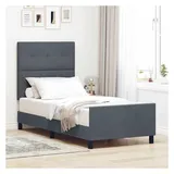 vidaXL Boxspringbett 100 x 200 cm Dunkelgrau
