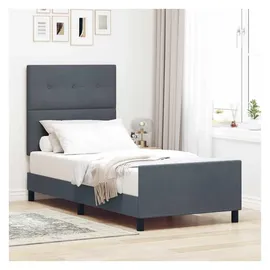 vidaXL Boxspringbett 100 x 200 cm Dunkelgrau