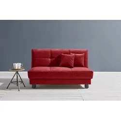Schlafsofa ELL + ELL "Tilda", rot, B:160cm H:90cm T:100cm, 100% Polyester, Sofas, Breite 160 cm, inkl. 2 Zierkissen