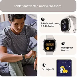 Fitbit Sense 2 aluminium platin/mondweiß