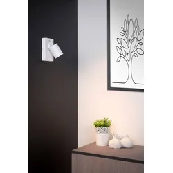 Lucide 09929/06/31 Wandleuchte Nigel 1x5w | LED GU10 | 320lm | 3000K - inkl. Lampeen, weiß, einstellbar, eingeschlossen