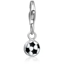 Nenalina Charm 925 Sterling Silber Fussball in Schwarz | Gr.: onesize
