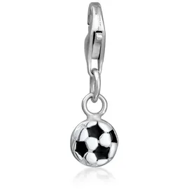 Nenalina Charm 925 Sterling Silber Fussball in Schwarz | Gr.: onesize