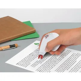 PRITT Korrekturroller Eco Flex, seitliche Anwendung, sofort überschreibbar, Bandlänge 10 m, Bandbreite 4,2 mm, Spar-Set mit 5 Rollern, 9H PRKEB VS weiß