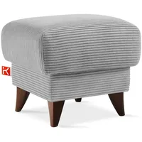 KONSIMO® Fußhocker Sitzhocker mit Stauraum GUSTAVO, hergestellt in der EU, handgefertigt, eleganten Nähten, Polsterhocker, Elegant grau