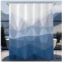 lerores Duschvorhang Geometrischer Verlauf 180 x 200 cm wasserdicht