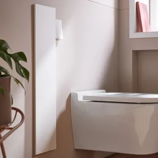 emco asis pure WC-Modul 60 cm - Unterputz, Glasfront, Anschlag links, Accessoires, alpin-weiss matt