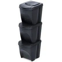 KEDEN Sortibox 25 l 3-tlg. Schwarz