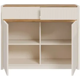 Forte Oak Squere Sideboard 105,3 x 85,9 x 41,5 cm Mauvella Eiche/Sand