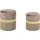 Beliani Pouf 2er Set Samt 34 x 30 x 34 cm Grau