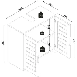 VCM Badschrank Badunterschrank Waschbecken Flonali