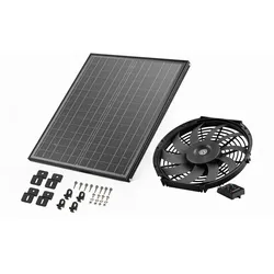 VEVOR Solar Abführung Ventilator Belüftung Lüfter Φ340x70mm inkl. Thermostat