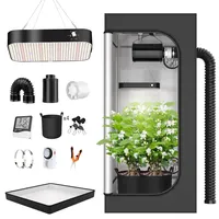 TOPRON Growzelt Komplettset Anbau Set mit 200W LED Vollspektrum Grow Lampe Dimmbar, 90x90x180cm GrowZelt Kit Komplettes Hydroponics Grow Tent Complete Set(90x90x180cm)