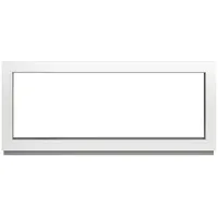 Framex Festverglasung 120 x 50 cm Weiß 2-fach, festes PVC Kellerfenster mit 32 mm Verglasung (4/24/4), für Garage, Gartenhaus und Nebenraum, BxH 1200 x 500 mm