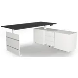Kerkmann Move 3 elektrisch höhenverstellbarer Schreibtisch anthrazit, weiß rechteckig, Wangen-Gestell weiß 180,0 x 80,0 cm