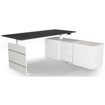 Kerkmann Move 3 elektrisch höhenverstellbarer Schreibtisch anthrazit, weiß rechteckig, Wangen-Gestell weiß 180,0 x 80,0 cm